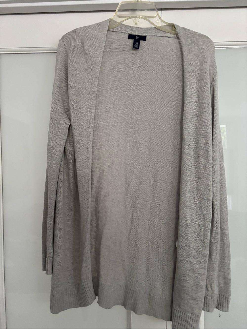 GAP Light Gray Open-Front Knit Cardigan